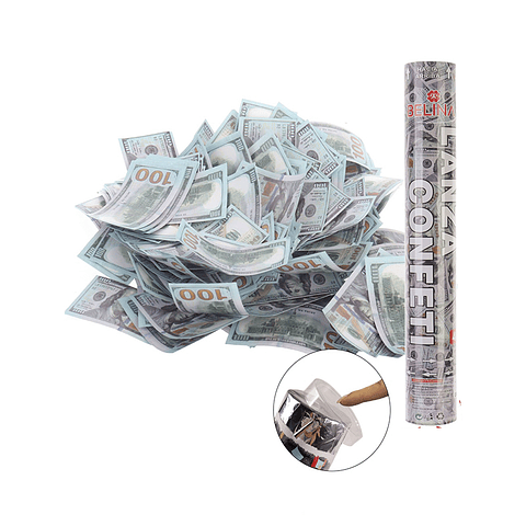 Lanza confeti dolares 5x60cm 