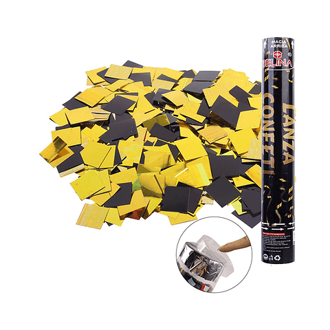 Lanza confeti negro y dorado 5x60cm 