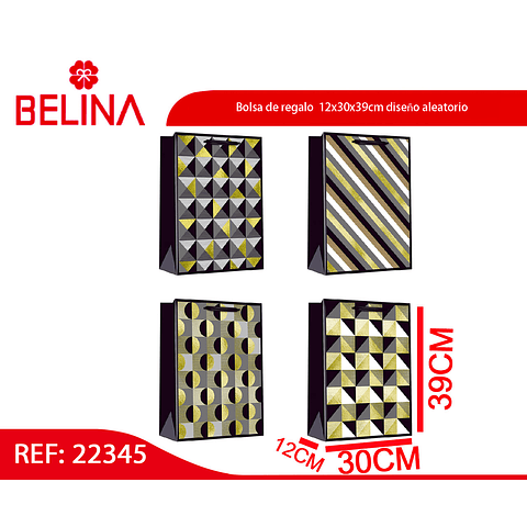 Bolsa de regalo  12x30x39cm diseño aleatorio 