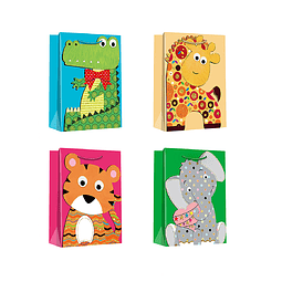 Bolsa de regalo animales 10x26x32cm diseño aleatorio