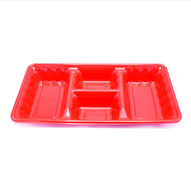 Bandeja rectangular roja 2pcs 18cm