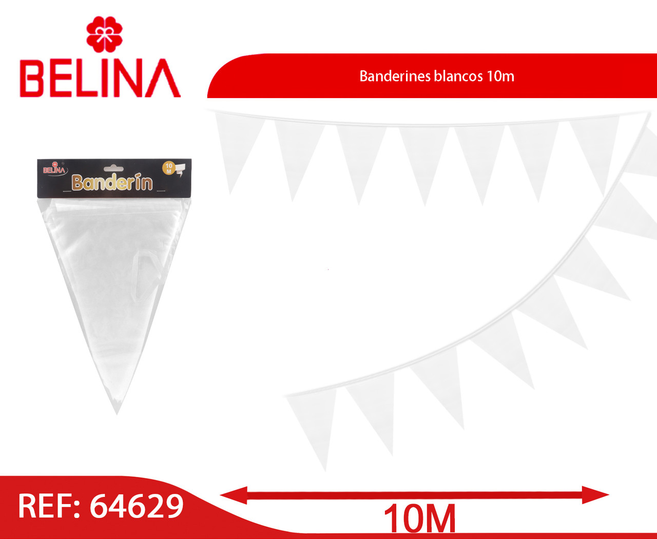Banderines blancos 10m