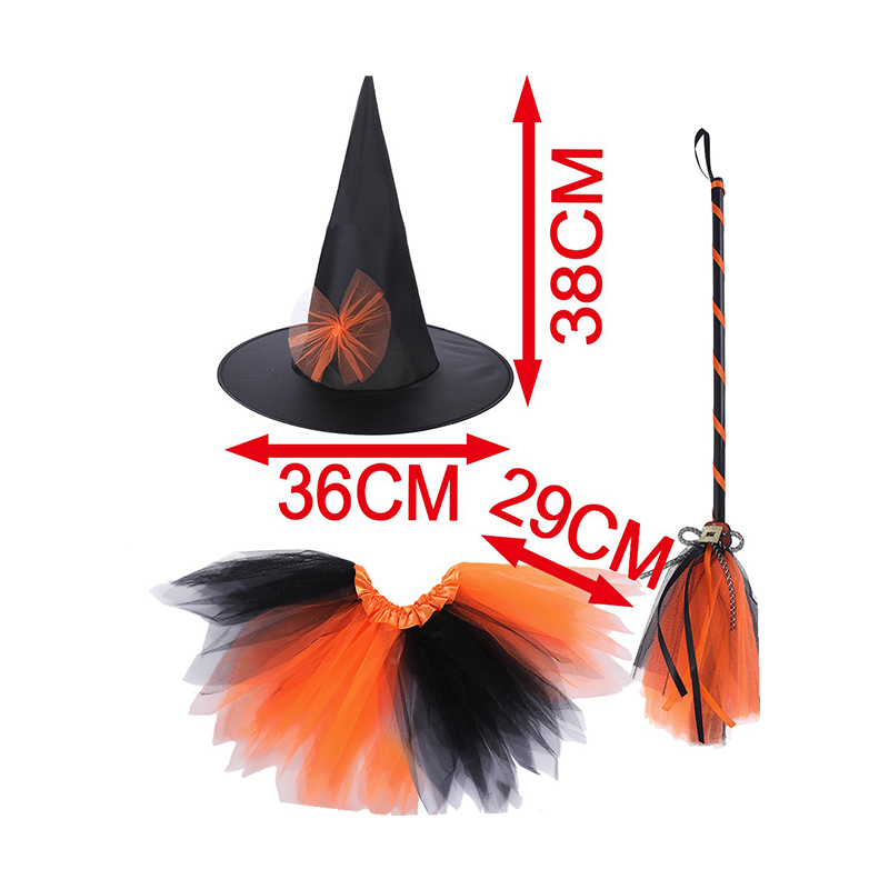 Disfraz Bruja Niña Halloween Cosplay Brujita Vestido + Gorro