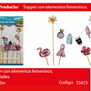 Topper mujer tacones/vestido/flamingo 9pcs