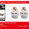 Adornos para cupcake plata 6pcs 21.5x5x5.5cm