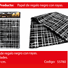 Papel De Regalo Negro/Lineas Plata 4pcs 50x70cm