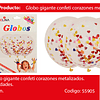 Globo de latex challa corazones de colores 3pcs 12"-32cm
