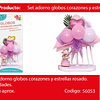 Set arreglo de globos lila/rosa/hojas/corazón 9" 7pcs