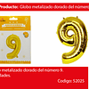 Globo número 9 oro 30 pulgadas