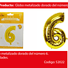 Globo número 6 oro 30 pulgadas