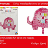 Globo elefante rosa 46x42cm