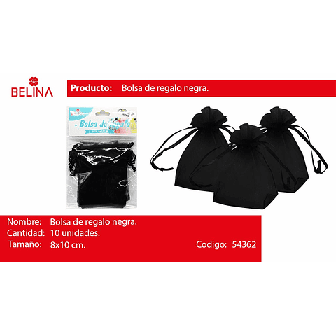 Bolsas de organza negra 10pcs 8x10cm