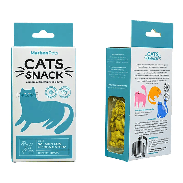 Galletas  Cats Snack  Atún con Queso Rellenas  80g 6