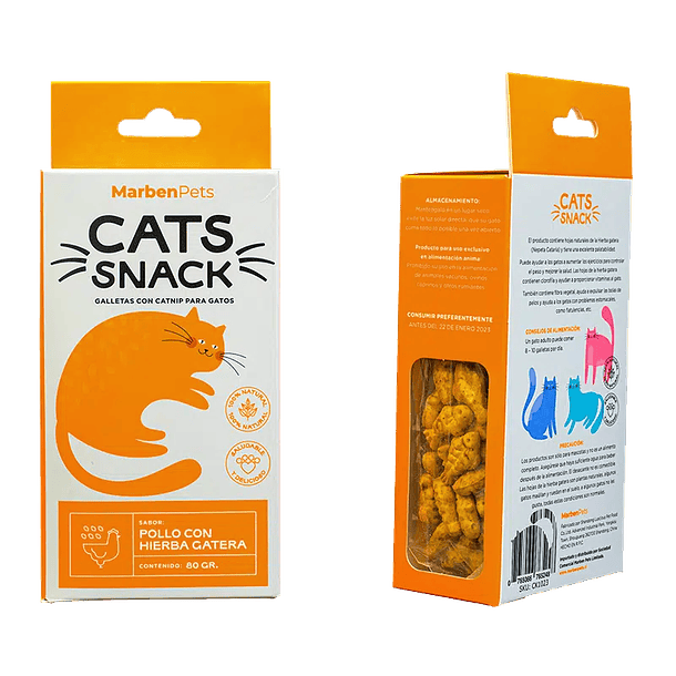 Galletas  Cats Snack Pollo con Hierba Gatera  80gr