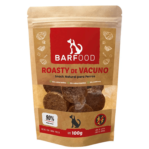 Roasty de Vacuno Sin Químicos - Barfood 100 Gr