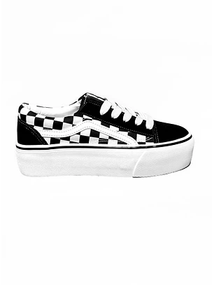 ZAPATILLA MUJER BELÉN CUADROS NEGRO 