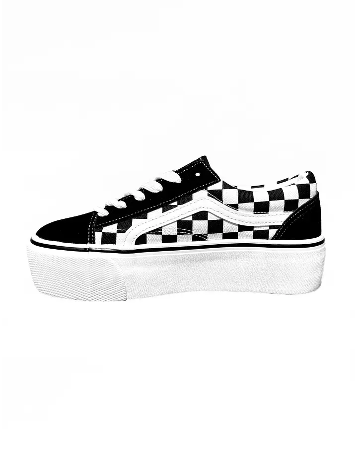 ZAPATILLA MUJER BELÉN CUADROS NEGRO  2
