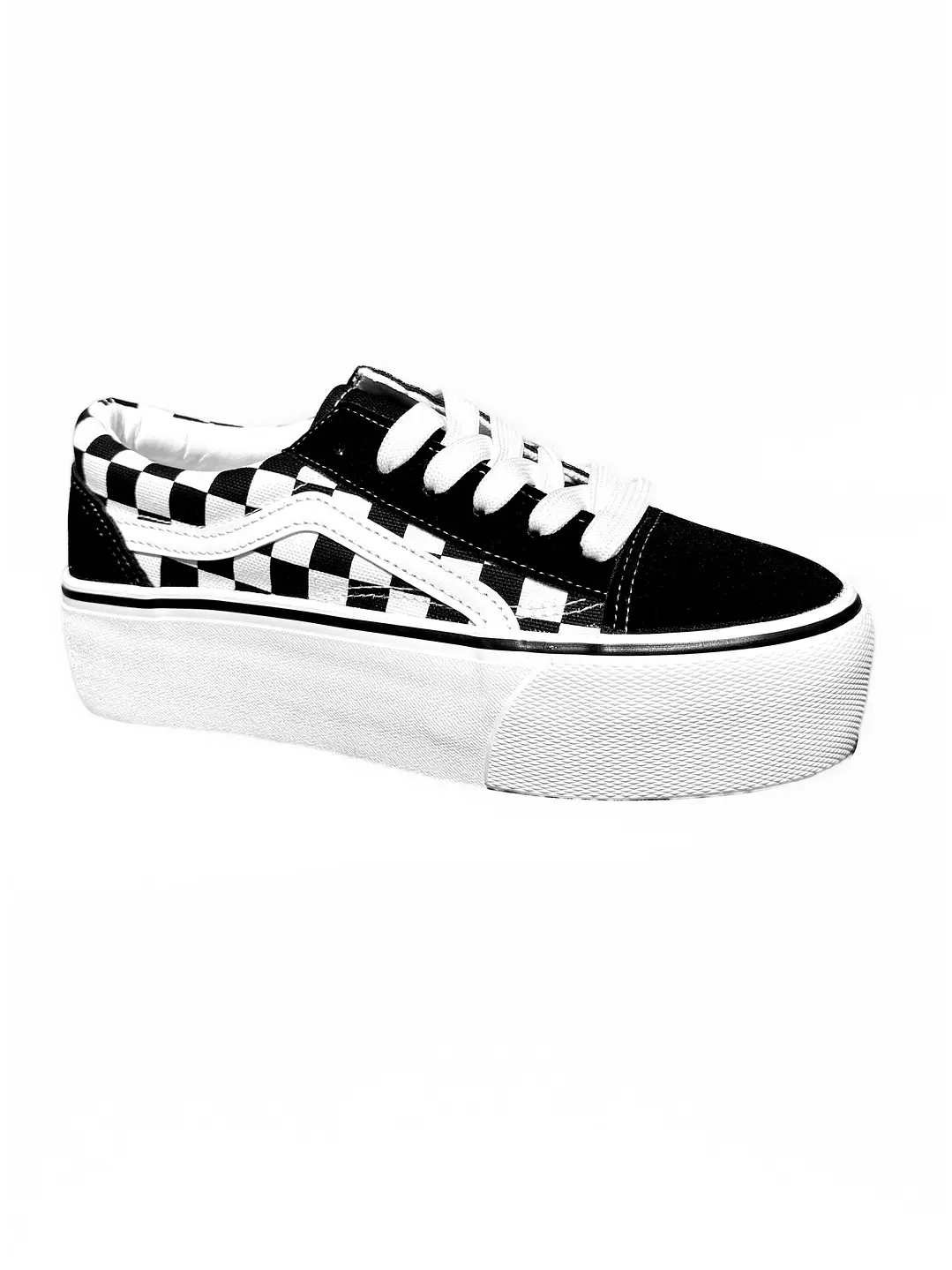 ZAPATILLA MUJER BELÉN CUADROS NEGRO  3