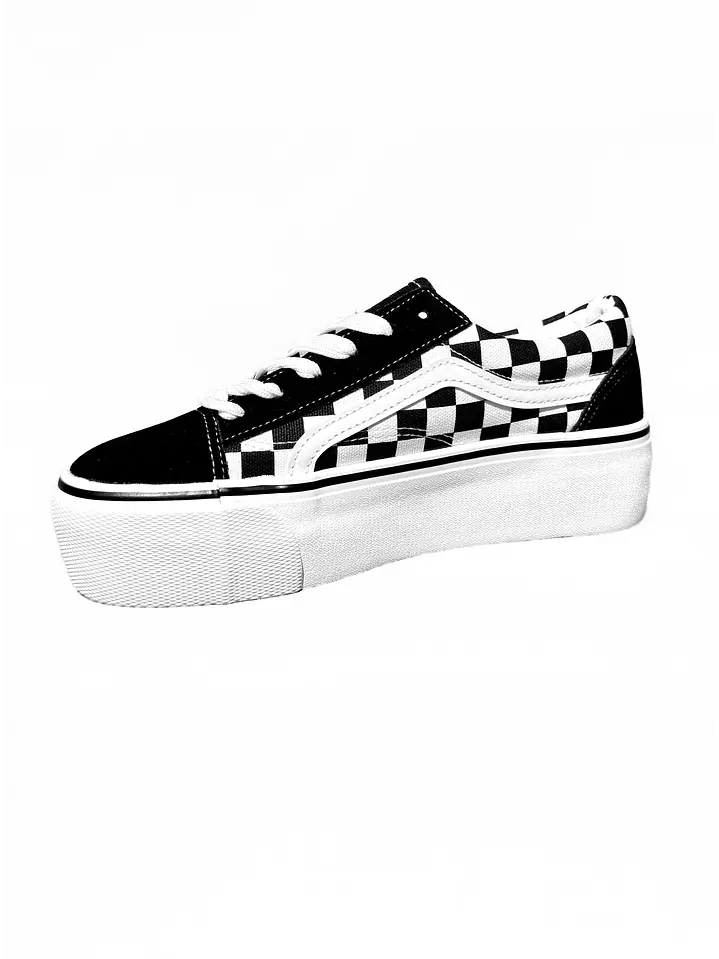 ZAPATILLA MUJER BELÉN CUADROS NEGRO  4