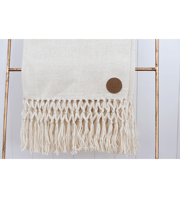 Manta Alpaca Blanca Natural