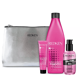 Set Protección Color Extend Magnetics Shampoo 300 ml + Acondicionador 30 ml + Oil for All 100 ml + Estuche Redken