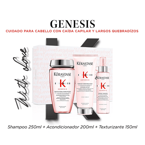 Set Hidratante Cabello con Caída Capilar Genesis Shampoo + Acondicionador + Texturizante