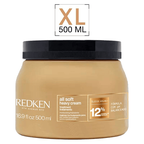 Máscara XL de Tratamiento Hidratante Cabello Seco Heavy Cream All Soft 500ml