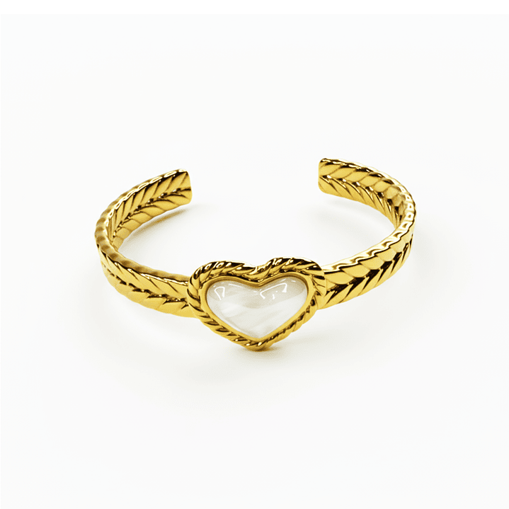 Bracelete Coração Madrepérola Dourado 1