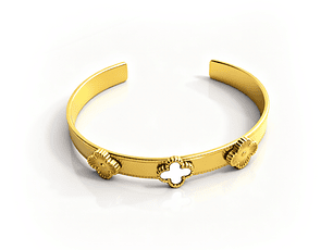 Bracelete Trevos Madrepérola Branca