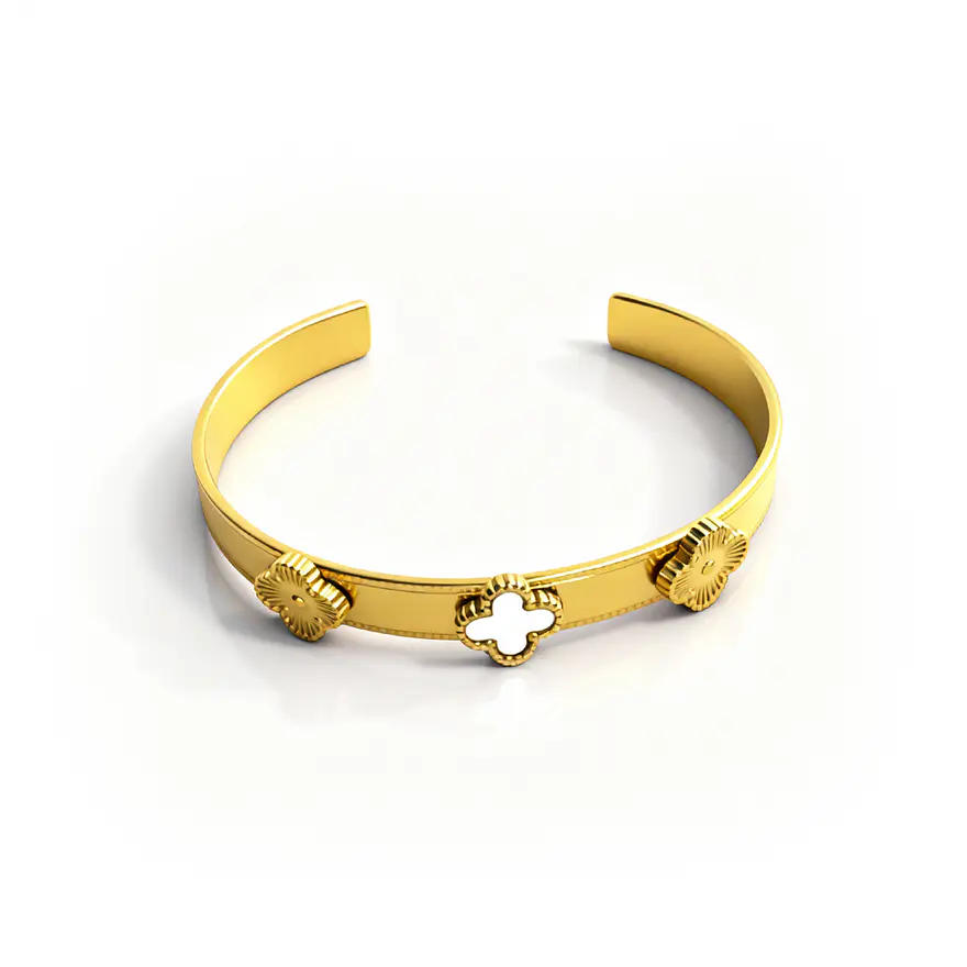 Bracelete Trevos Madrepérola Branca 1