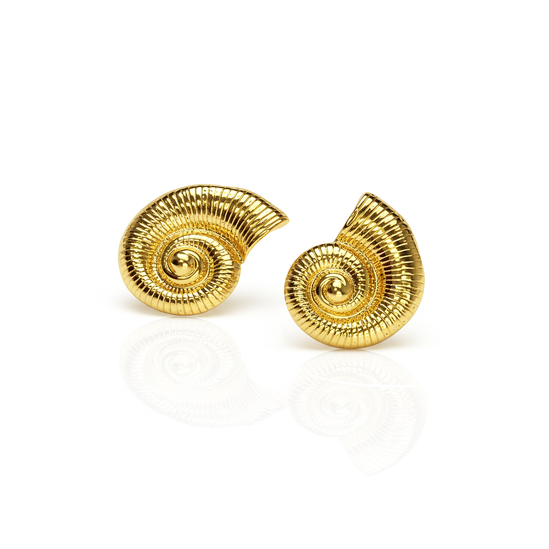 Brinco Caracol Espiral Dourado 1