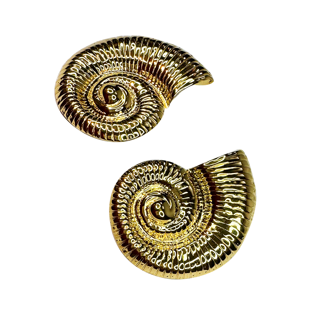 Brinco Caracol Espiral Dourado 2