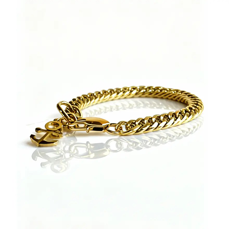 Pulseira Anchor Dourada Masculina 1