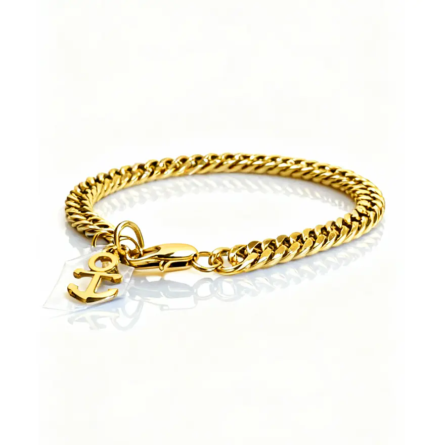 Pulseira Anchor Dourada Masculina 2