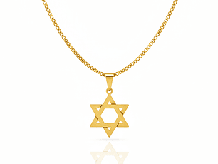 Colar Estrela de Davi Dourado Masculino