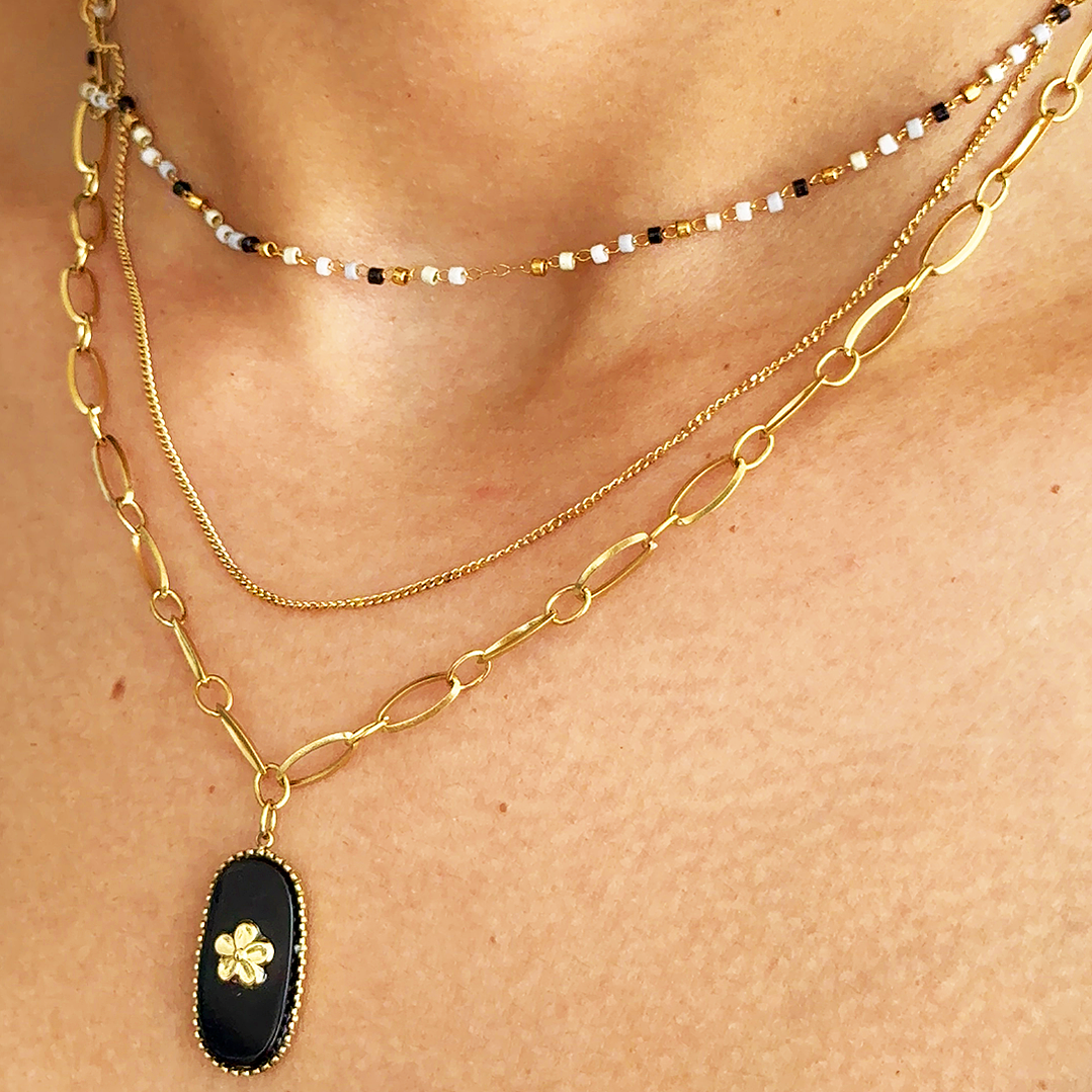 Colar Luna Pingente Negro 1