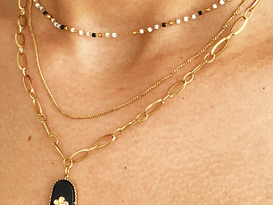 Colar Luna Pingente Negro