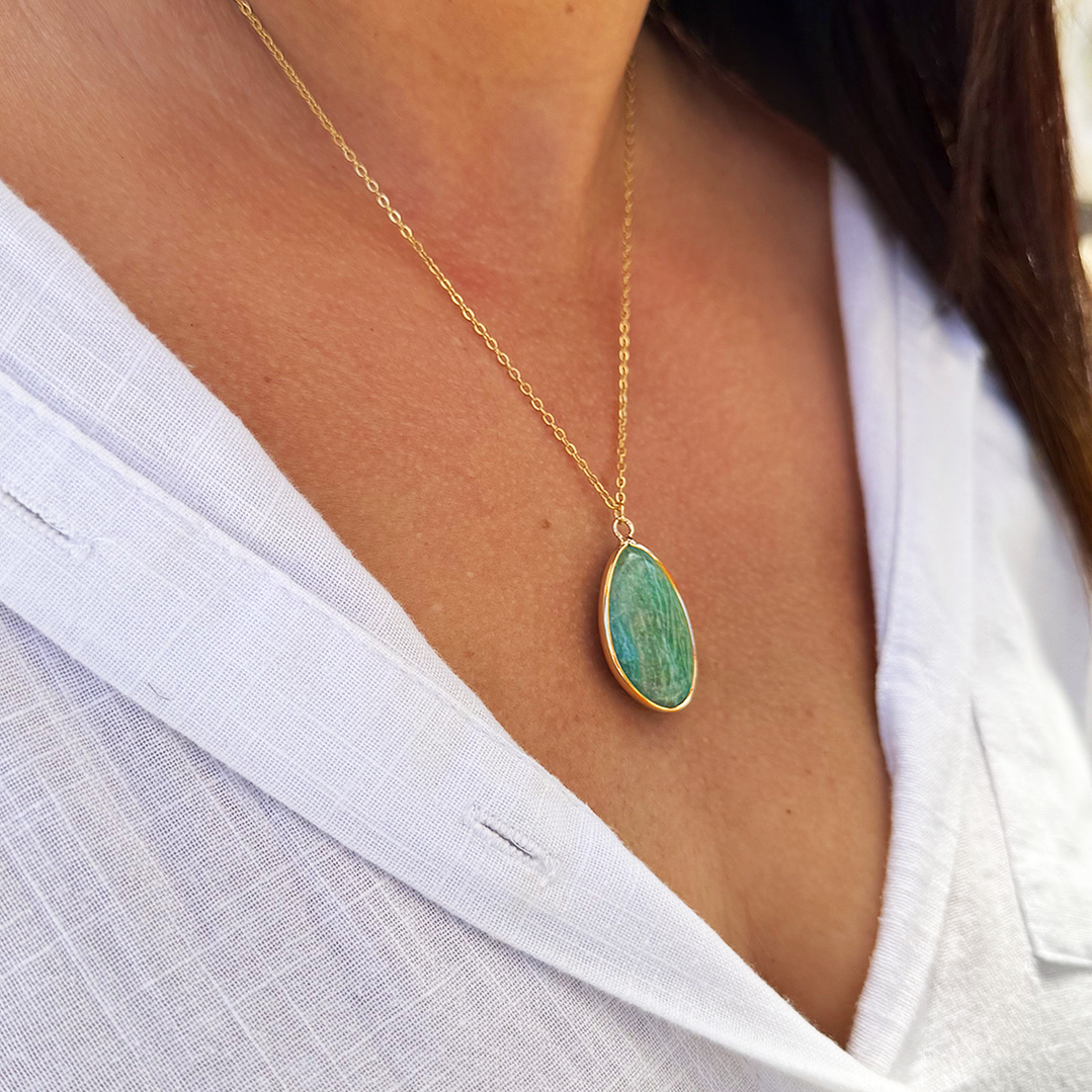 Colar Pedra Verde Natural 2