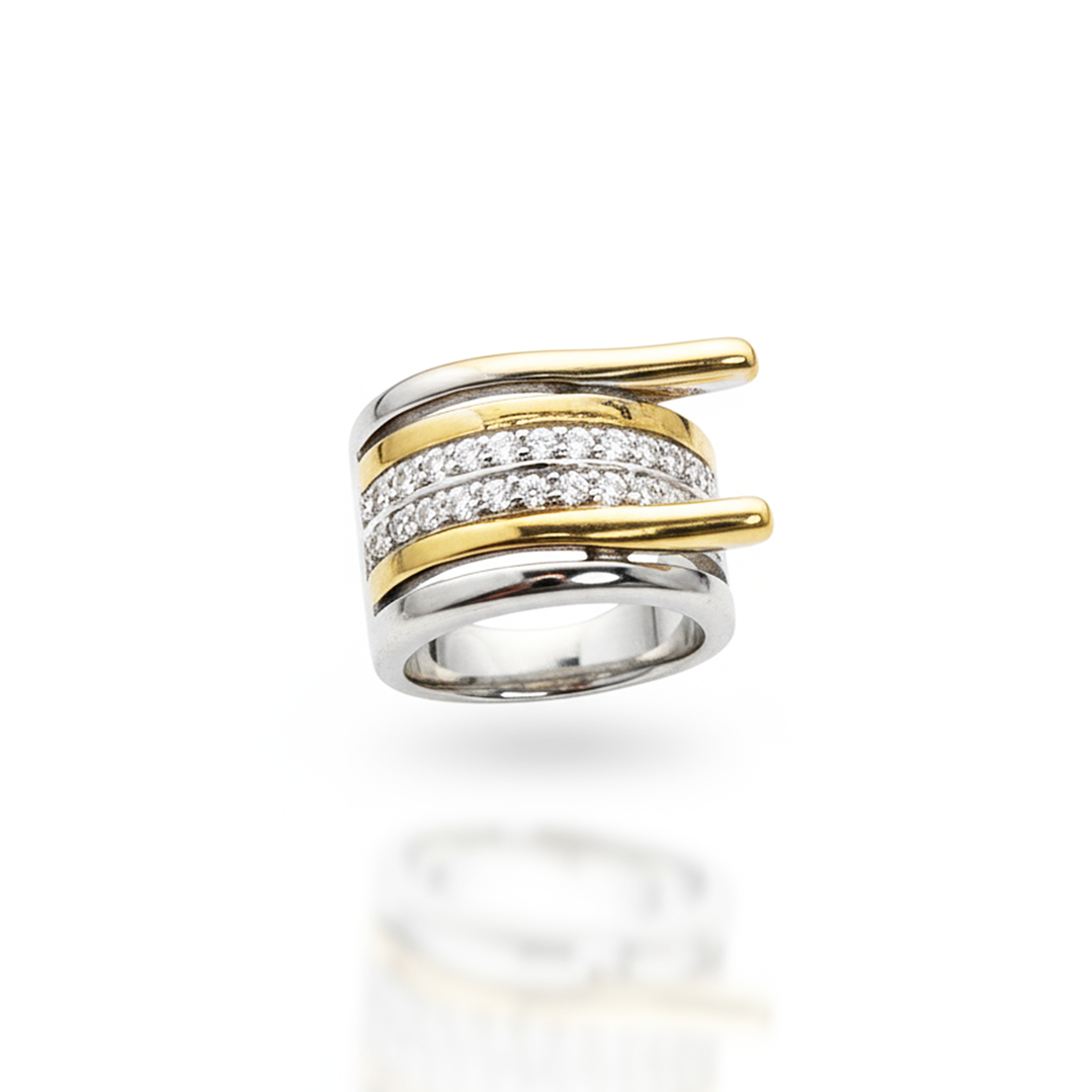 Anel Dueto Bicolor 1