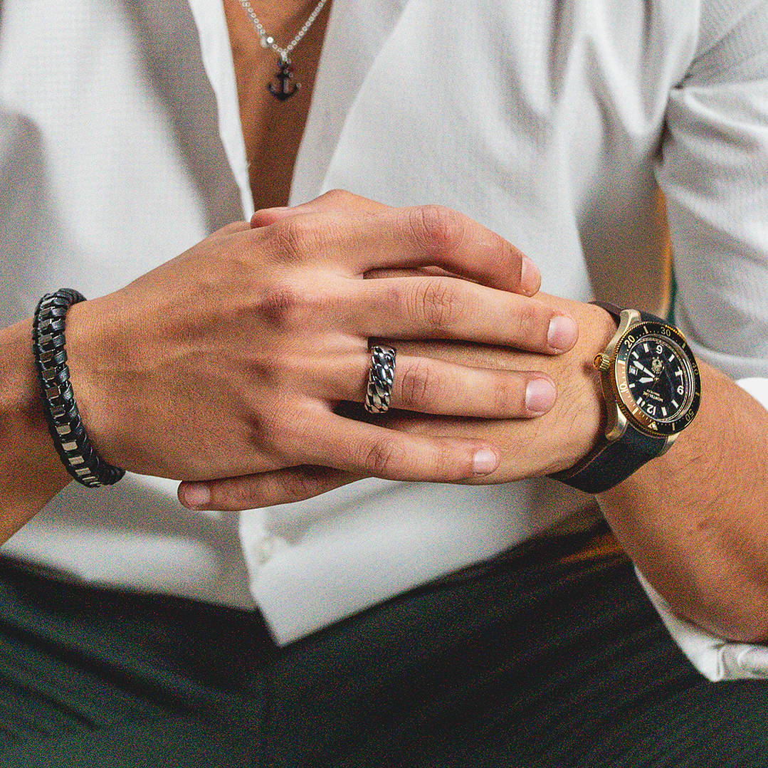 Anel Forge Prateado Masculino 4