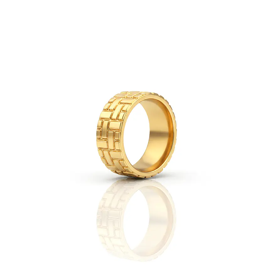 Anel Mosaico Dourado Masculino 1