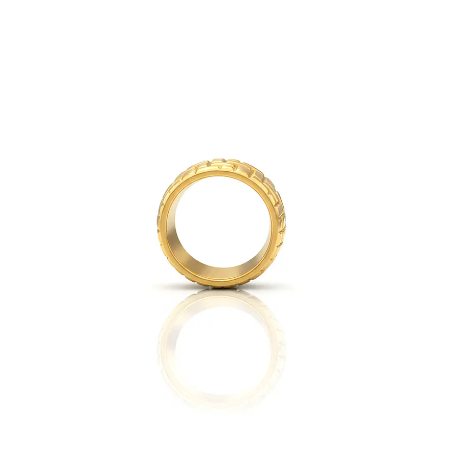 Anel Mosaico Dourado Masculino 2