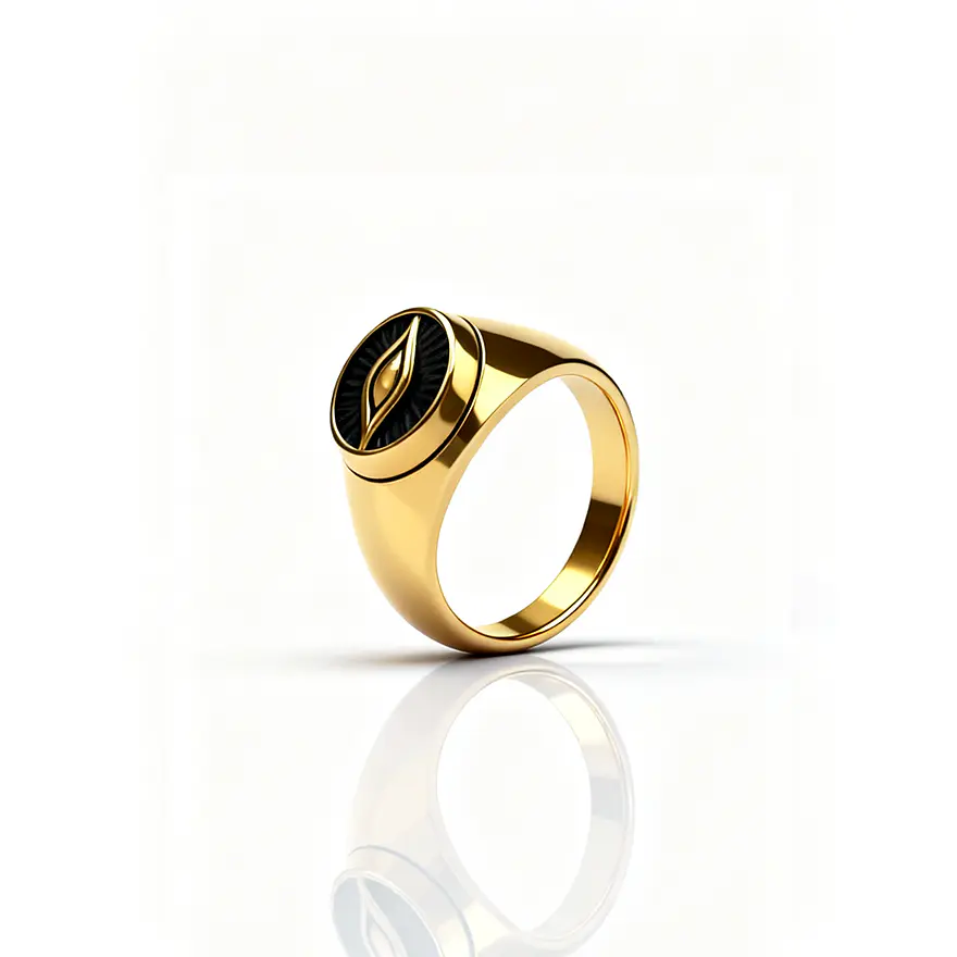 Anel Orbe Dourado Masculino 1