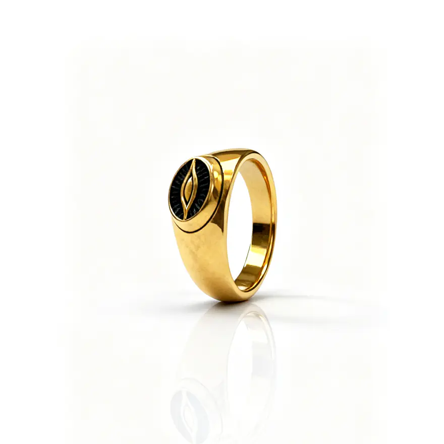 Anel Orbe Dourado Masculino 2