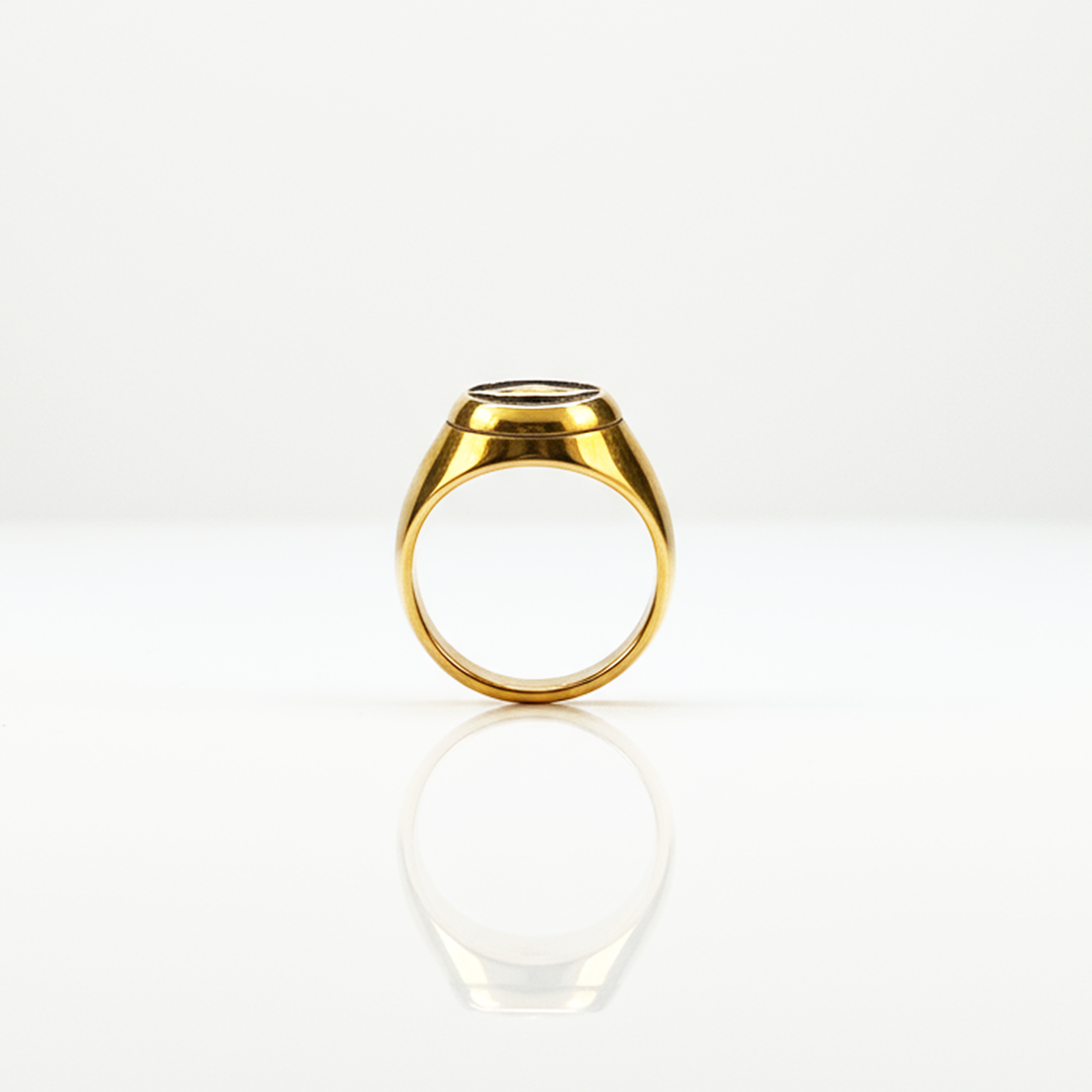 Anel Orbe Dourado Masculino 3