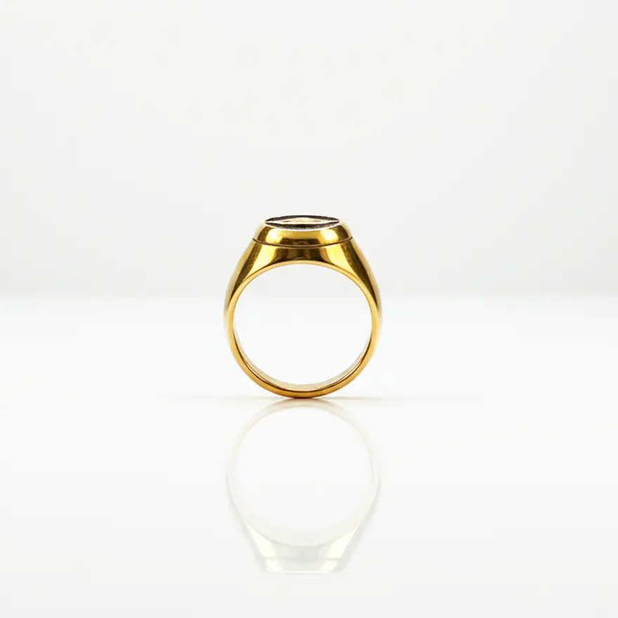 Anel Orbe Dourado Masculino 3