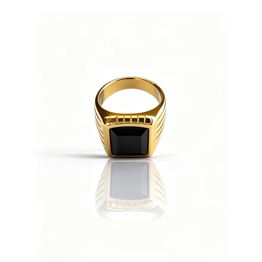 Anel Stone Dourado Masculino 1
