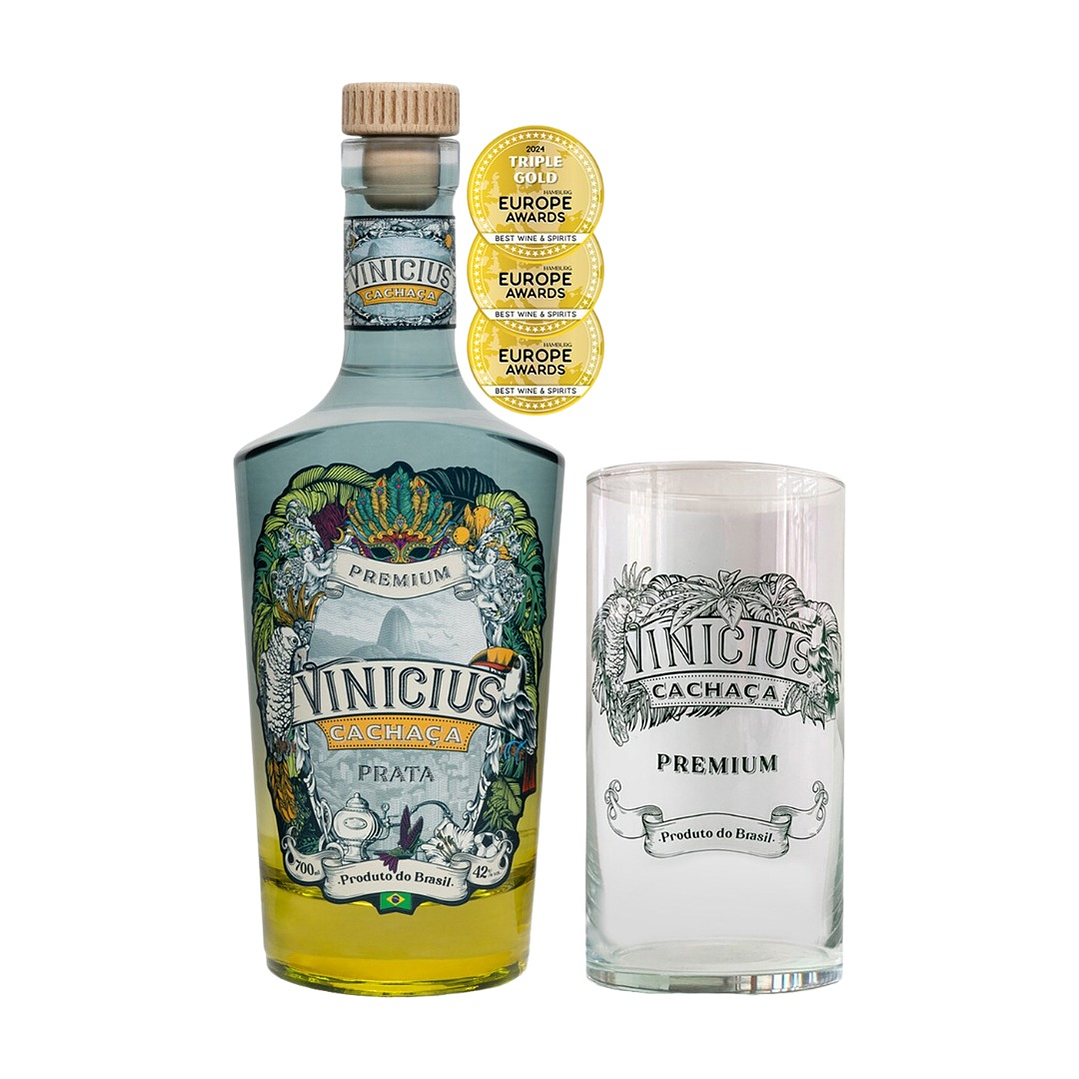 Vinicius Cachaça Premium + Copo Exclusivo / BallaVantagem Pack  1