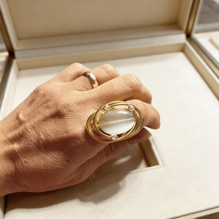 Anel Elipse Dourado 3