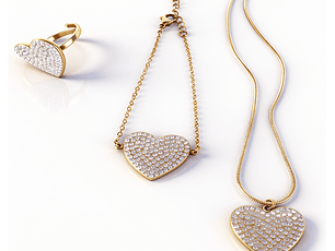 Amaline Zircónias Dourado - Conjunto